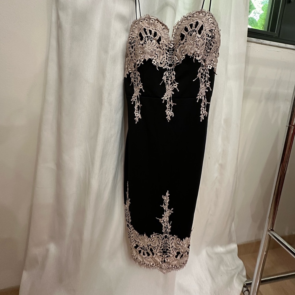 BLACK dress with lace details M